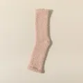 Flauschige Korallenfleece Langsocken in Rosa, kuschelige Winter Thermo Overknees. - Einheitsgröße / Hellkaffee
