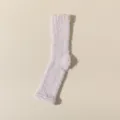 Flauschige Korallenfleece Winter Langsocken in Zartrosa, kuschelige warme Thermosocken. - Einheitsgröße / Pflaumenrosa