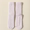 Calzini da pavimento caldi in morbido pile corallo rosa invernale antiscivolo comodi - Taglia unica / Rosa prugna ghiacciato