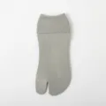 Grey split toe socks for women, breathable cotton summer tabi socks with comfortable ribbed cuff. - Gray