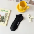 Calzini bassi in rete nera da donna, in puro cotone traspirante per l'estate quotidiana. - Taglia unica / Nero