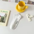 Calzini invisibili bianchi da donna in cotone traspirante, ideali per la stagione estiva. - Taglia unica / Bianco