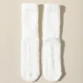 Calzini Soffici Peluche Bianchi Donna Tubolari Medi Inverno Caldi Dormire Calzini - Taglia unica / Bianco Latte