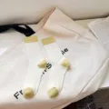 Damen gerippte Farbdocken Mittelsocken, süße gelb-weiße gestreifte Freizeit Baumwollsocken. - Einheitsgröße / Gelb