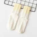 Farbverlauf Anti-Rutsch Yoga Socken Damen, atmungsaktive Baumwolle Fitness Sport Socken. - Einheitsgröße / Gelber Sockenbund