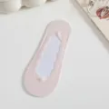 Damen rosa Eisseide unsichtbare Füßlinge flach rutschfeste kurze Socken Sommer Stil - Einheitsgröße / Rosa