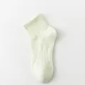 Damen schlichte einfarbige kurze Baumwollsocken, bequeme Fruehling Basic Stil Artikel. - Einheitsgröße / Grün