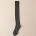 Calze lunghe termiche grigio scuro spesse, calze invernali tinta unita da donna. - Taglia unica / Grigio scuro