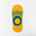 Chaussettes basses d'été pour homme en jaune et bleu avec rayures, respirantes et confortables. - Taille unique / Jaune