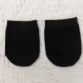 Black cotton half toe socks non-slip forefoot pad invisible socks for women daily wear - Black