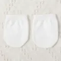 Women solid white cotton half-sole socks forefoot invisible anti-slip slip-on footwear. - White