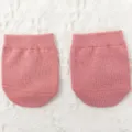 Women pure cotton half palm socks solid color invisible forefoot non slip breathable sweat socks - Pink