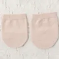 Calcetines de media punta de algodón liso para mujer antepié invisible antideslizante - Caqui
