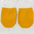Calcetines de antepié de algodón amarillo liso para mujer, medias invisibles antideslizantes. - Amarillo jengibre