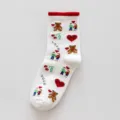 Chaussettes en coton pour femmes avec motifs adorables d'ours et de cœurs pour style quotidien. - Taille unique / Cœur de Couple