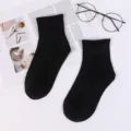 Chaussettes courtes noires unies pour couples, coton respirant, été fines et confortables. - Taille unique / Noir