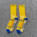 Heren outdoor wandelsport sokken geel blauwe hiel antislip zool ademend comfortabel - Eén maat / Geel