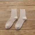 Herren einfarbige dicke Baumwoll Frotteesocken, warme Wintersocken im Freizeitstil. - Einheitsgröße / Khaki