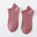 Rosa Baumwolle Damen Sneakersocken, niedliches Fersenohr Design, bequeme Freizeitsocken. - Einheitsgröße / Altrosa