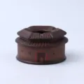 Hakka Tulou Keramik Aschenbecher Traditionelles Erdhaus Design Kreatives Dekor Braun Variante - Farbige Keramik Doppelschicht