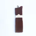 Brown knitted over-the-knee socks vintage tall winter warm high tube hosiery daily wear - One Size / Dark Coffee