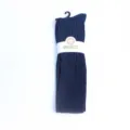 Japanese style dark blue knitted over-the-knee socks, retro thick woolen high tube socks. - One Size / Navy Blue