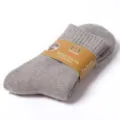 Dicke Wollsocken für Herren Winter warm einfarbig mittelhoch Freizeit Socken Gr. 38-46 - Einheitsgröße / Hellgrau