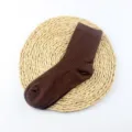 Damen einfarbige braune gerippte Mittelsocken Freizeit Baumwolle atmungsaktiv weich bequem - Einheitsgröße / Kaffeebraun