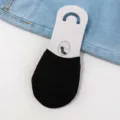 Schwarze Halbsohlen Unsichtbare Socken, rutschfeste Baumwoll-Fußabdeckung Damen Variante. - Einheitsgröße / Schwarz