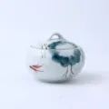 Bol à soupe en céramique peint à main avec couvercle, vaisselle en porcelaine motif lotus et poisson. - Pot de mijotage 4,6 pouces