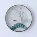 Assiette en céramique peinte à la main poisson rouge, vaisselle de cuisine en porcelaine. - Assiette Creuse de 8 Pouces