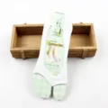 Women split toe invisible socks bamboo fiber non slip shallow cut white foot covers - One Size / White