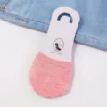 Damen Fruehling Sommer Rosa Halbsohle Unsichtbare Socken Flache Rutschfeste Bootssocken Neu - Einheitsgröße / Rosa