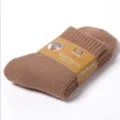 Gefütterte Herren Wollsocken Winter Thermo Mid Tube Socken Einfarbig Bequeme Warme Freizeitsocken - Einheitsgröße / Khaki