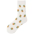 Niedliche Ananas Muster Baumwolle Mid-Calf Socken, lässige Skateboard Socken für Damen und Herren. - Einheitsgröße / Ananas