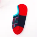 Bunte gemusterte niedrige unsichtbare Socken für Damen, atmungsaktive Baumwolle im Alltag. - Einheitsgröße / Rote Ferse & hellblauer Rand