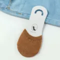 Damen Baumwolle halbe Sohle unsichtbare Socken braun flach geschnitten Sommersocken. - Einheitsgröße / Dunkelbraun