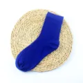 Einfarbige gerippte Damen Wadenstrümpfe Freizeit Baumwolle atmungsaktiv blaue Damensocken - Einheitsgröße / Marineblau