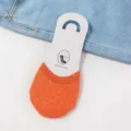 Orangene halbe unsichtbare Socken für Damen, atmungsaktive Baumwoll-Kurzsocken im Sommer. - Einheitsgröße / Orangerot