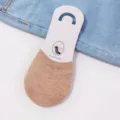 Damen khaki halbe Sohle unsichtbare Socken einfarbig Frühling Sommer dünne Füßlinge Paar - Einheitsgröße / Hellbraun