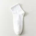 Men's white short socks pure cotton breathable ankle socks daily wear summer style - One Size / White