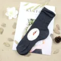 Calze a coste grigio scuro, eleganti e comodi calzini giapponesi autunno inverno donna. - Taglia unica / Grigio scuro
