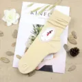 Calzini slouch beige stile giapponese tinta unita cotone stivaletti casual donna - Taglia unica / Cachi