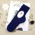 Calzini slouch a coste blu scuro da donna, calze lunghe lavorate a maglia retro. - Taglia unica / Blu Notte