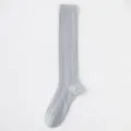 Grey mesh knee high socks for women, sweet Japanese style cute socks for spring and summer. - One Size / Gray
