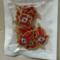 Ciondoli DIY mano di Fatima malocchio in perline Miyuki rosse e oro per bigiotteria. - Stile Mano di Hamsa (MYK033-4) / Rosso