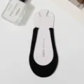 Women's solid color forefoot half socks with clear straps invisible high heel liner socks - One Size / Black