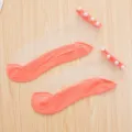 Transparente Damen kurze Socken aus Glasseide mit schönen Perlen und Rüschen im Sommer. - Einheitsgröße / Perlenstil / Fuchsia