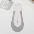 Damen einfarbige Halbsocken mit transparentem Riemen Vorfuss rutschfeste unsichtbare Socken grau - Einheitsgröße / Grau