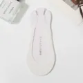 Einfarbige Vorfuss-Socken mit transparenten Trägern, flaches rutschfestes Design für High Heels. - Einheitsgröße / Weiß